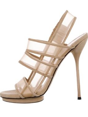 Gucci Strappy Mesh High Heel Sandals